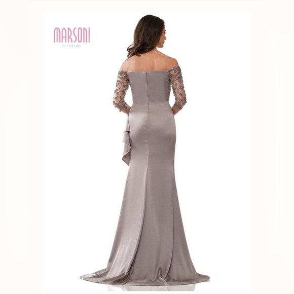 Marsoni by Colors - Off-Shoulder Quarter Sleeve Evening Dress NEW WITH TAGS - Picture 2 of 8